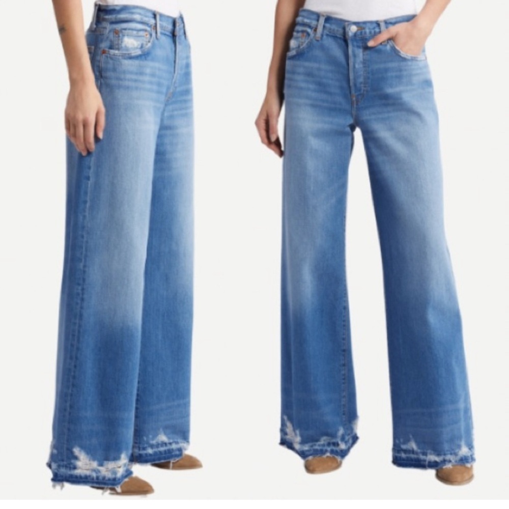 RE/DONE NWT Mid rise Palazzo Jeans 32 Wide-Leg